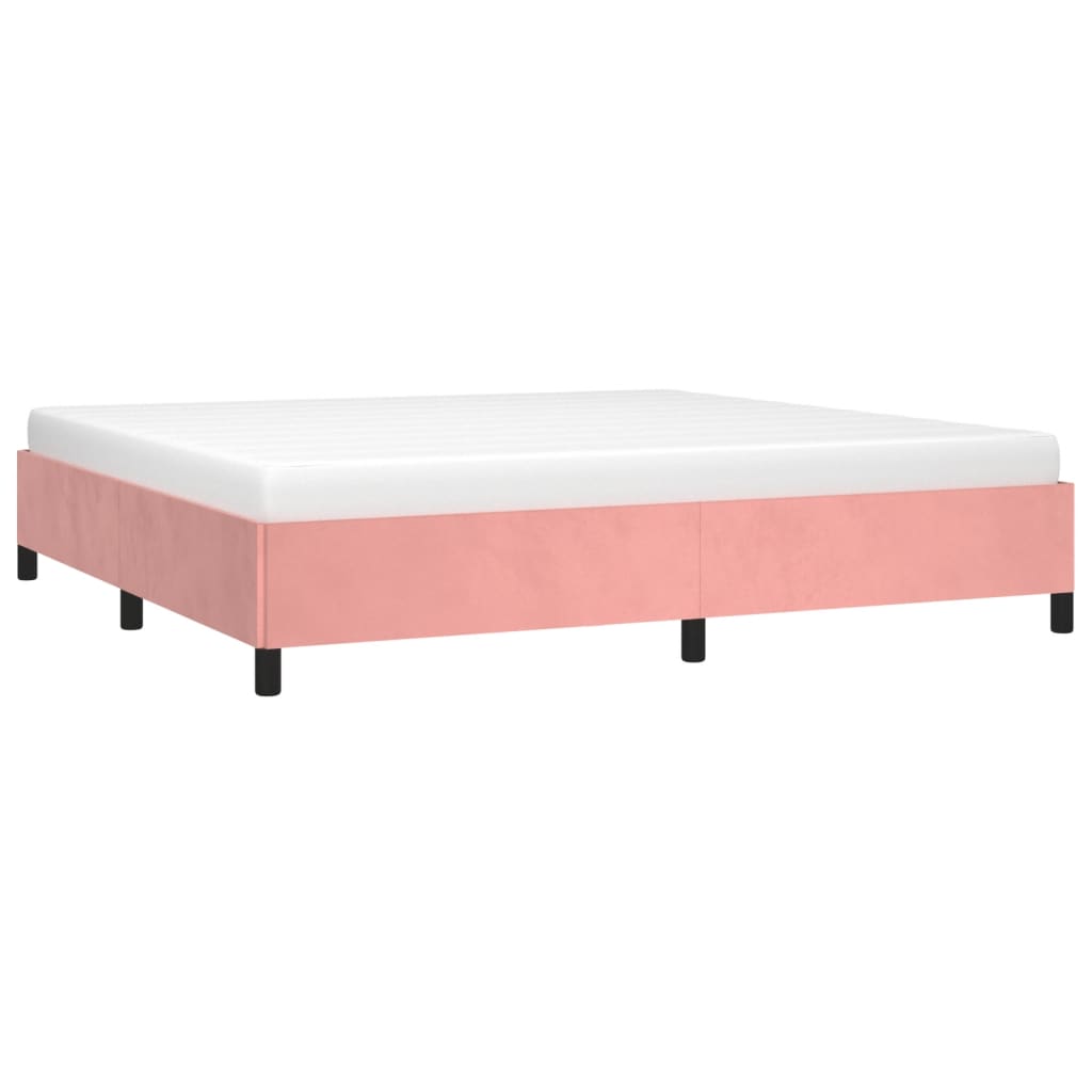 sengeramme uden madras 200x200 cm fløjl pink