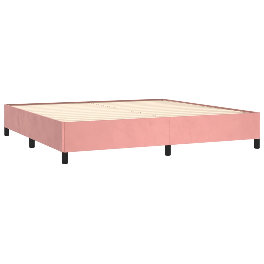 sengeramme uden madras 200x200 cm fløjl pink