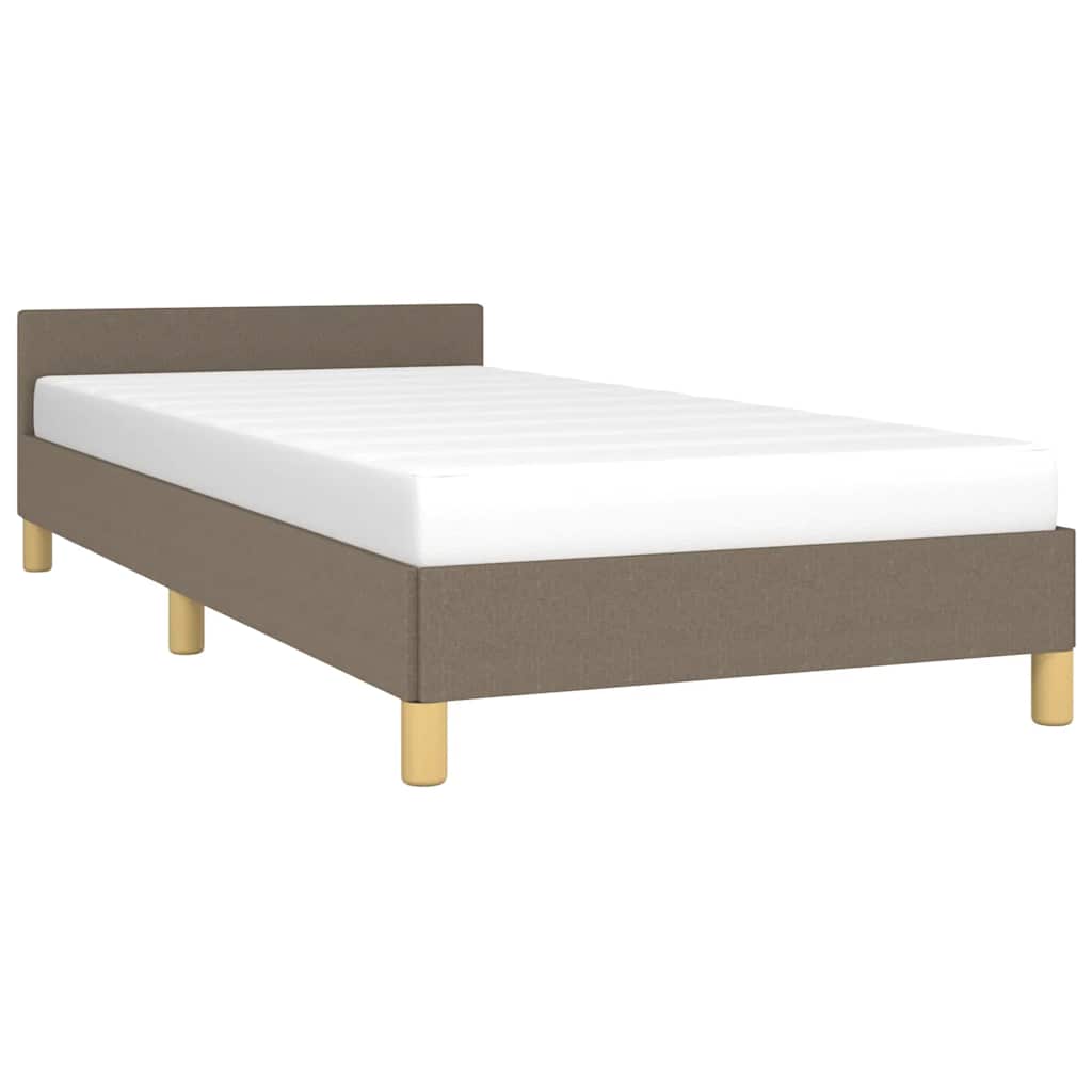 Sengeramme med hovedgærde uden madras Taupe 80x200 cm Stof