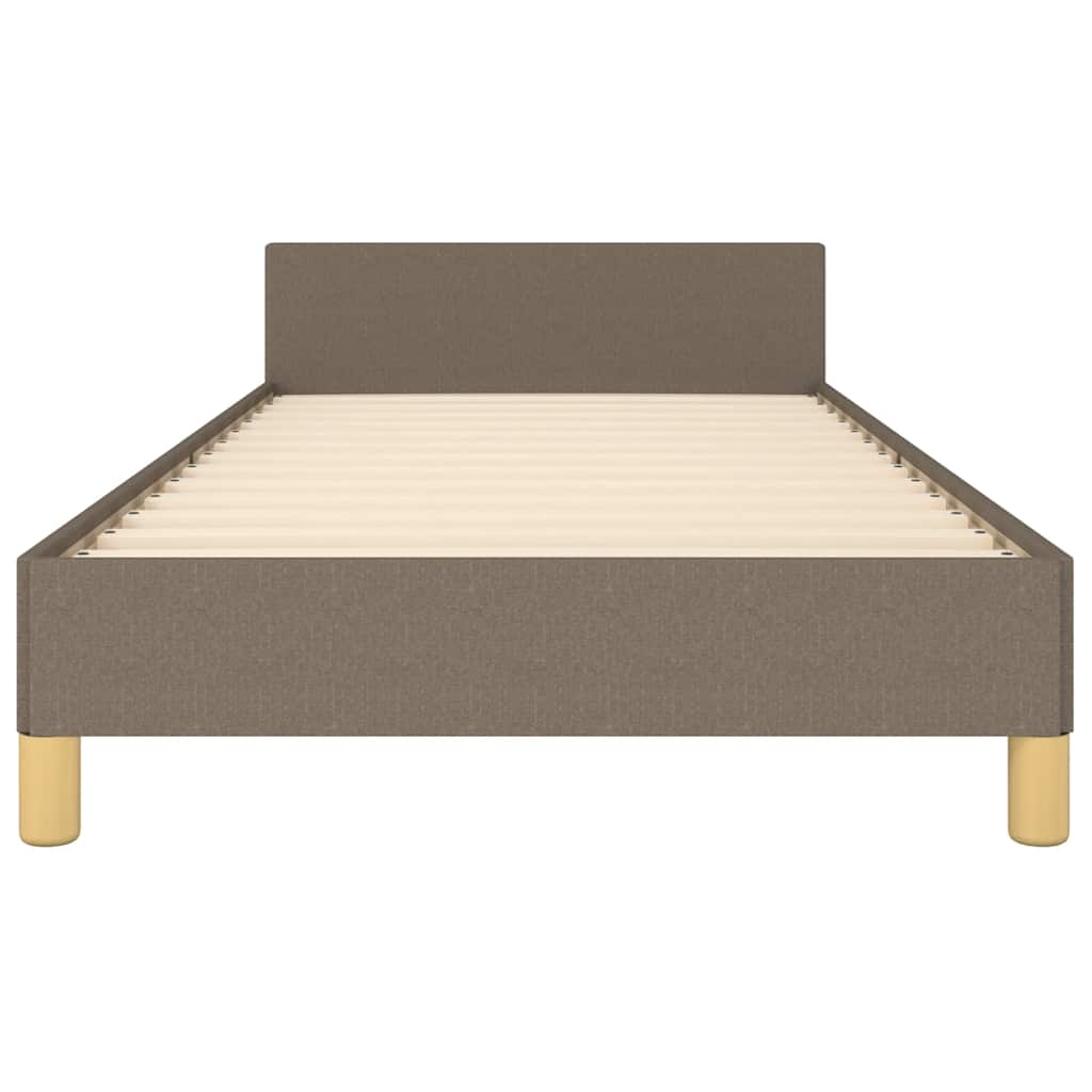 Sengeramme med hovedgærde uden madras Taupe 80x200 cm Stof