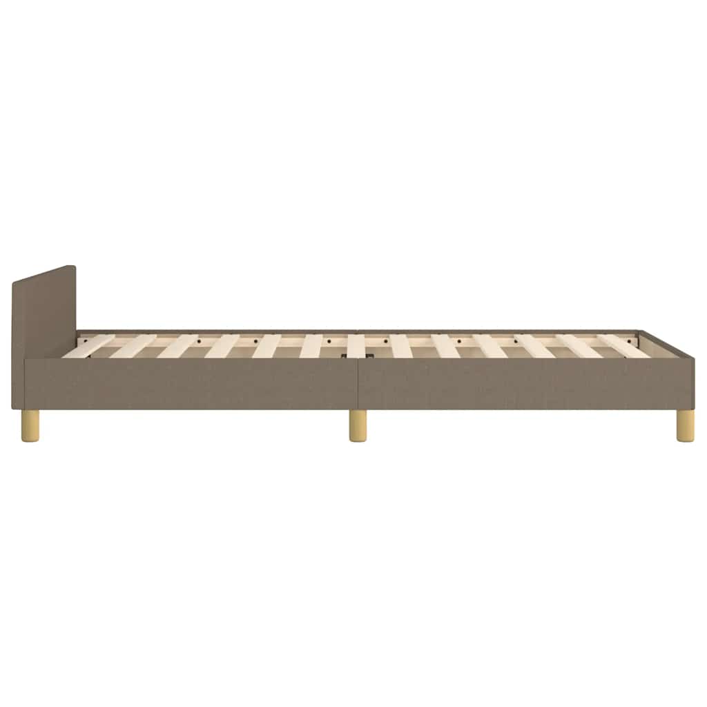 Sengeramme med hovedgærde uden madras Taupe 80x200 cm Stof