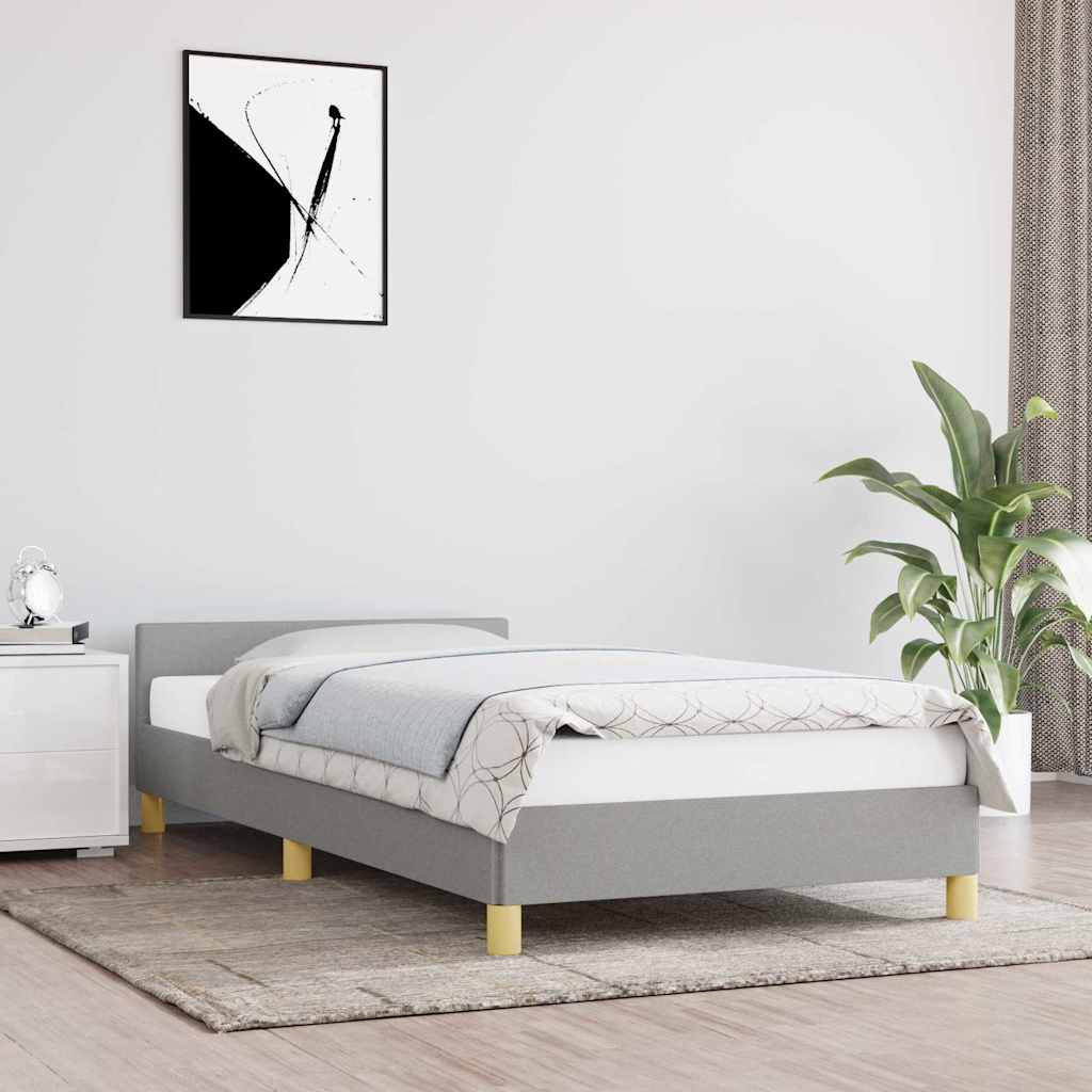 Sengeramme uden madras Lysegrå 90x190 cm Stof