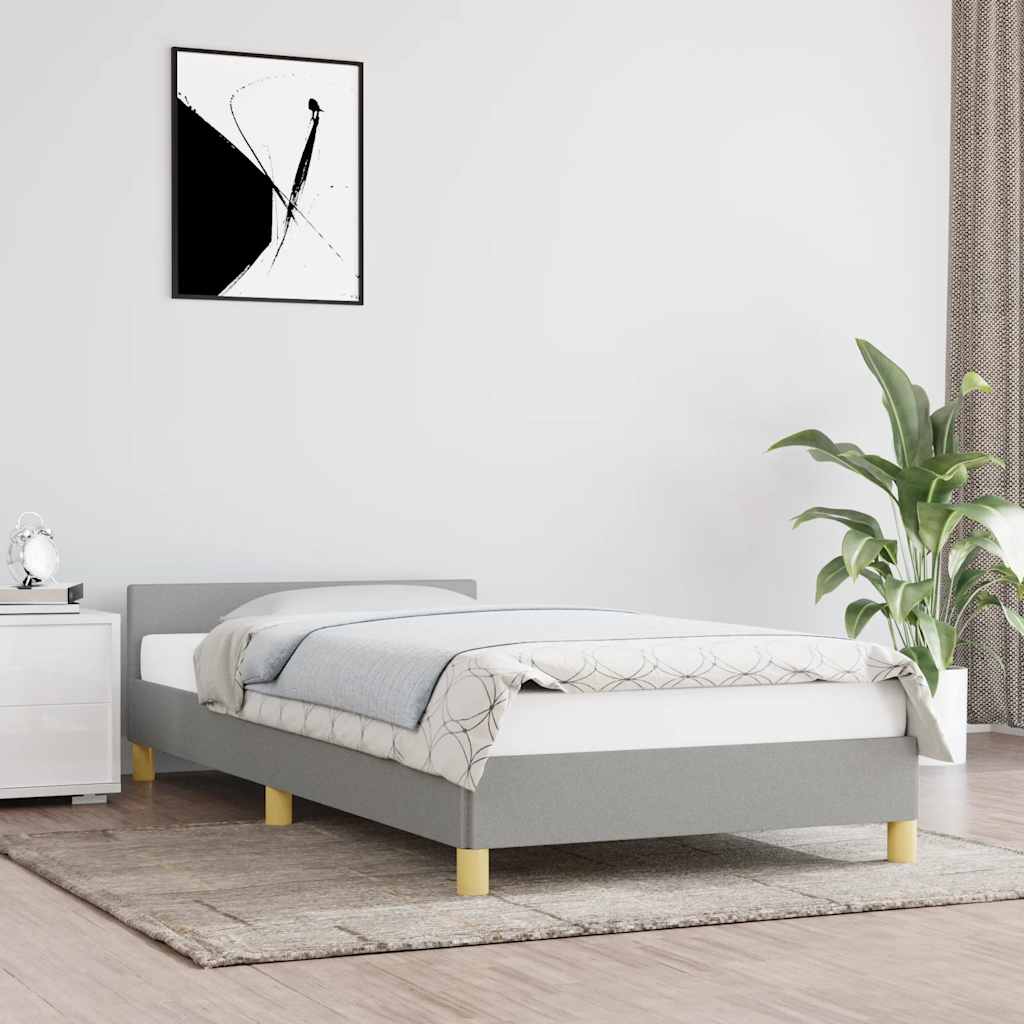 Sengeramme uden madras Lysegrå 100x200 cm Stof
