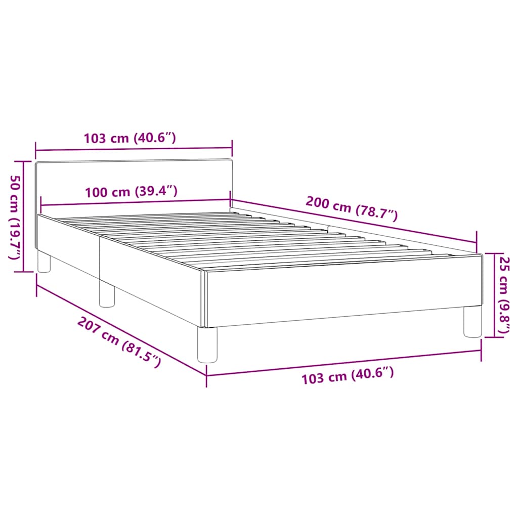 Sengeramme uden madras Creme 100x200 cm Stof