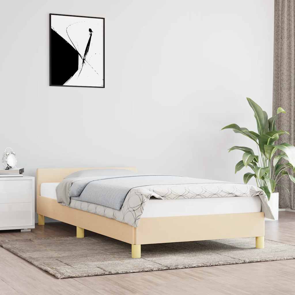 Sengeramme uden madras Creme 100x200 cm Stof