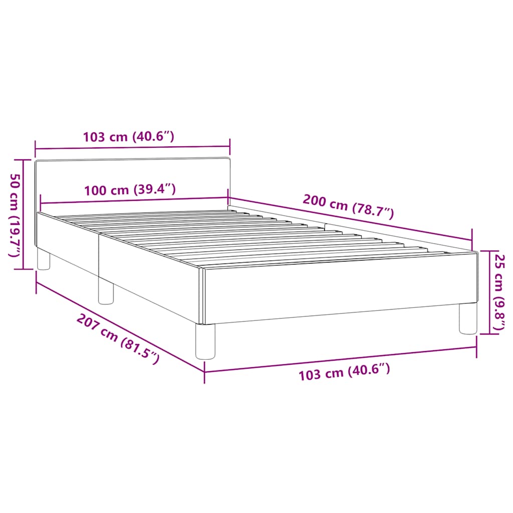 Sengeramme uden madras Grøn 100x200 cm Stof