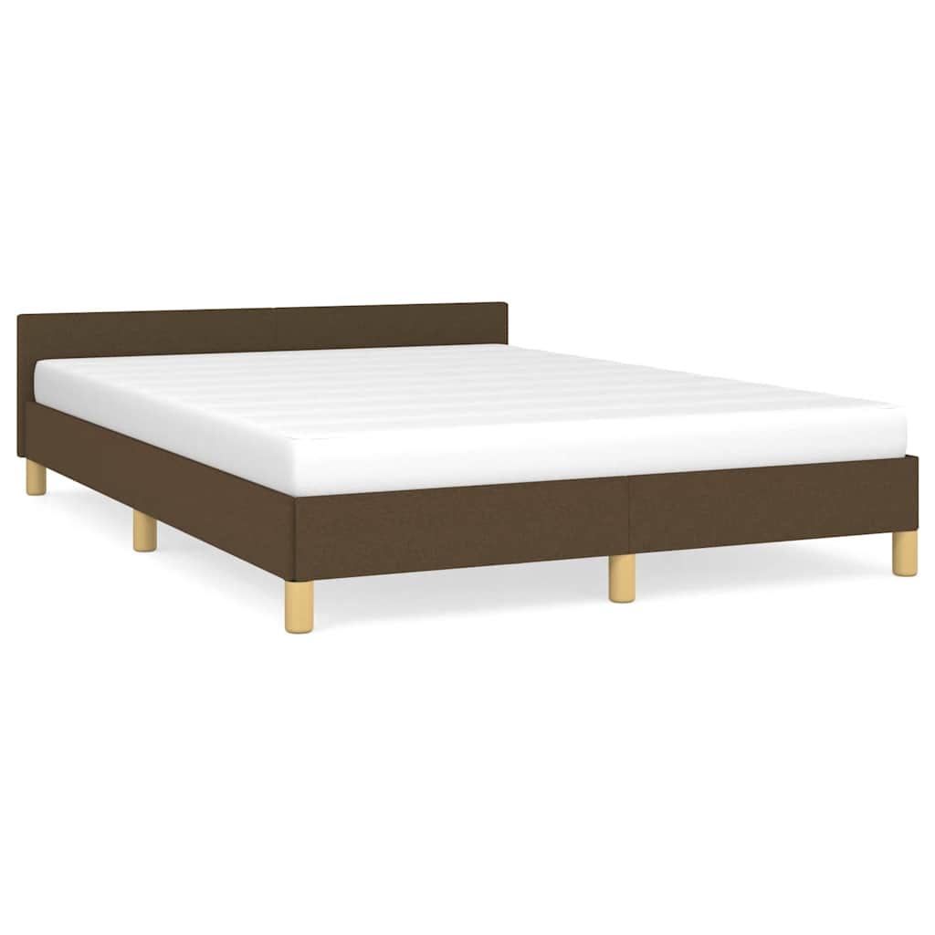 sengeramme uden madras 140x190 cm stof mørkebrun