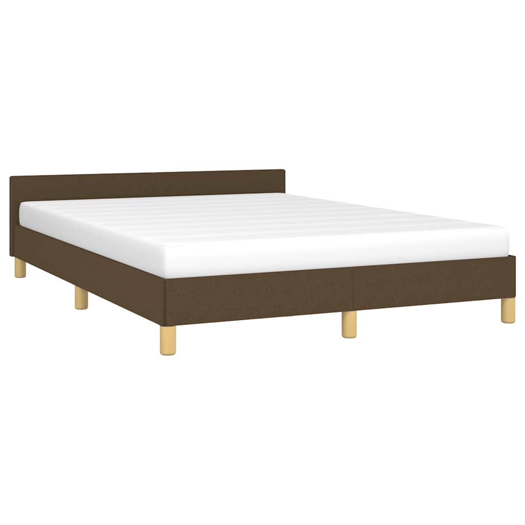 sengeramme uden madras 140x190 cm stof mørkebrun
