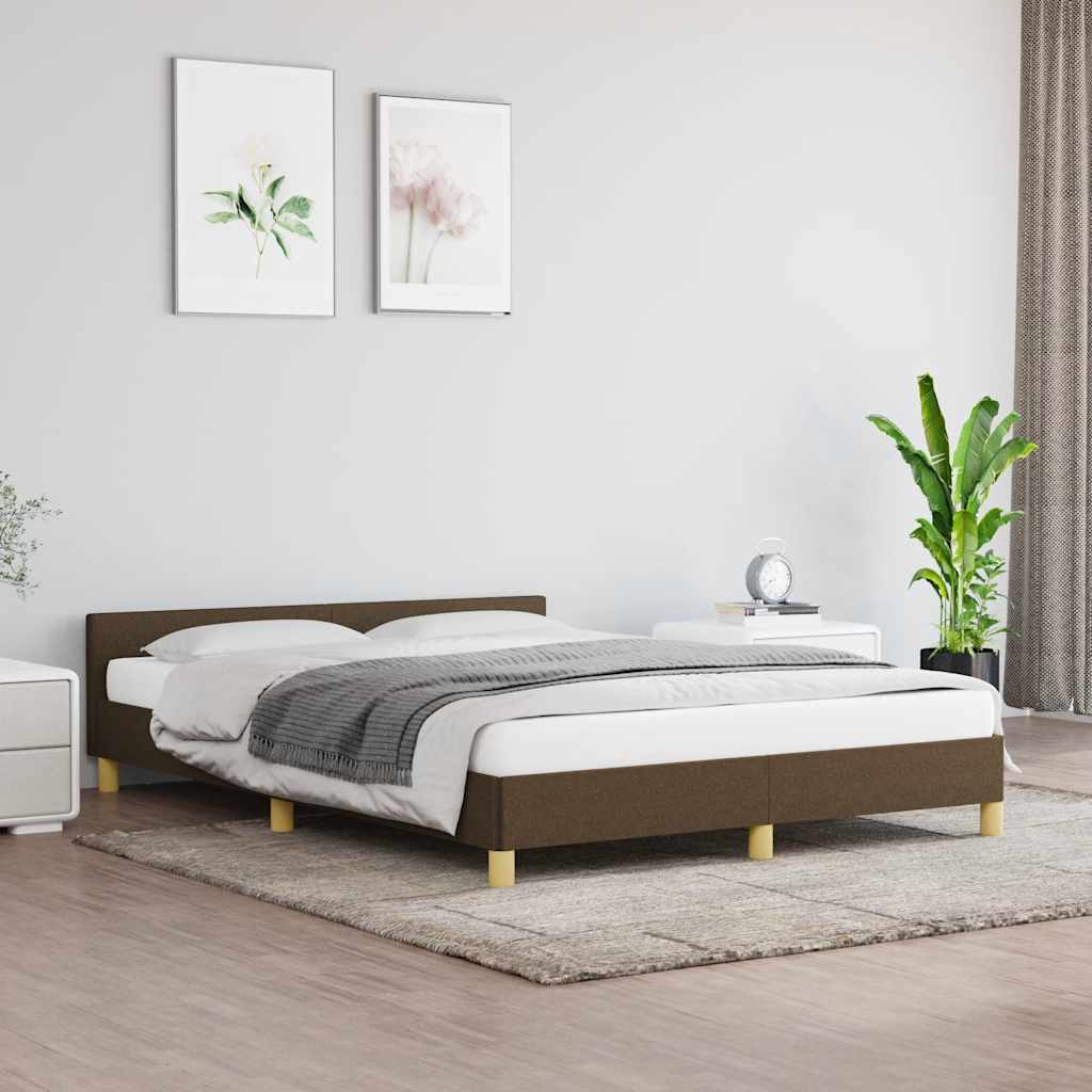 sengeramme uden madras 140x190 cm stof mørkebrun