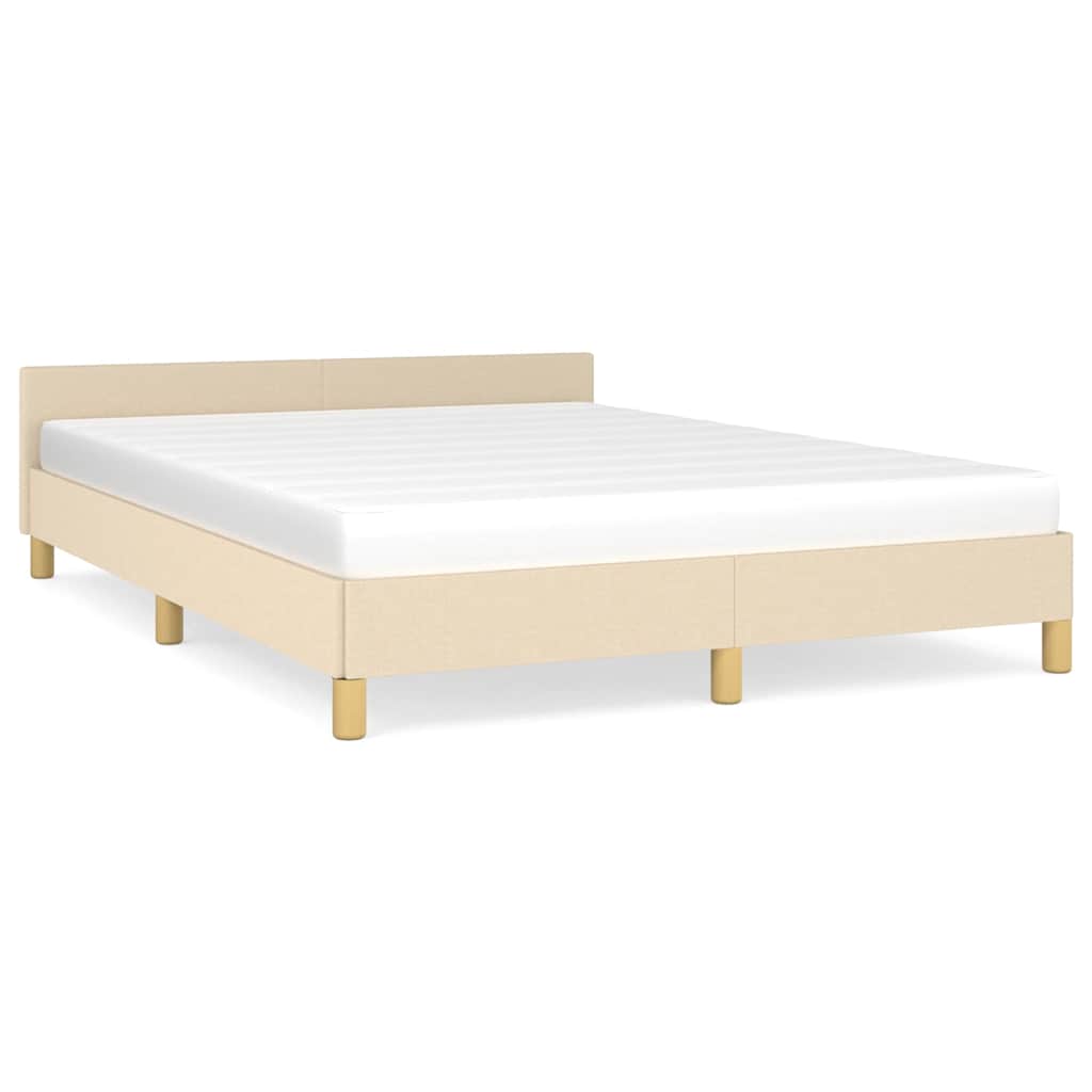 sengeramme uden madras 140x190 cm stof cremefarvet