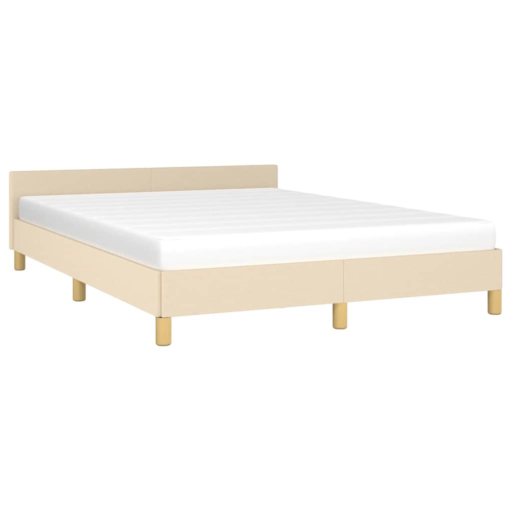 sengeramme uden madras 140x190 cm stof cremefarvet