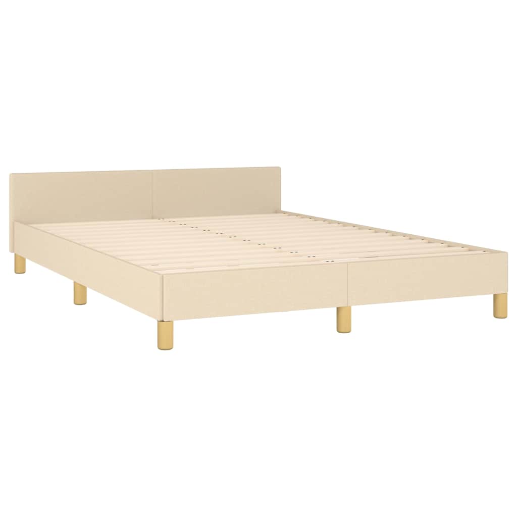 sengeramme uden madras 140x190 cm stof cremefarvet