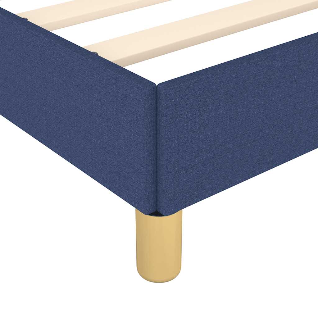 Sengeramme med hovedgærde uden madras Blå 140x190 cm Stof