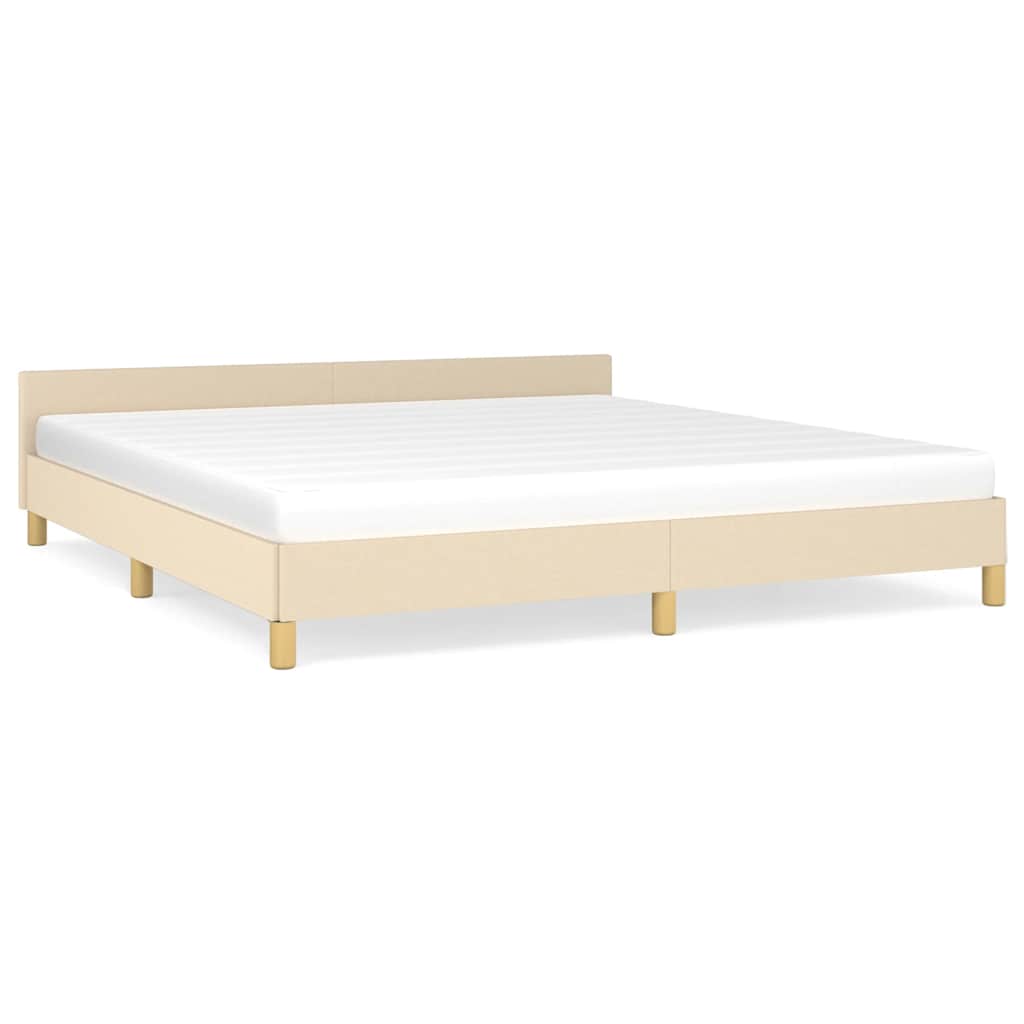 sengeramme uden madras 160x200 cm stof cremefarvet