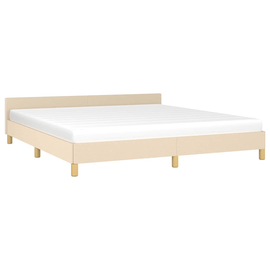sengeramme uden madras 160x200 cm stof cremefarvet