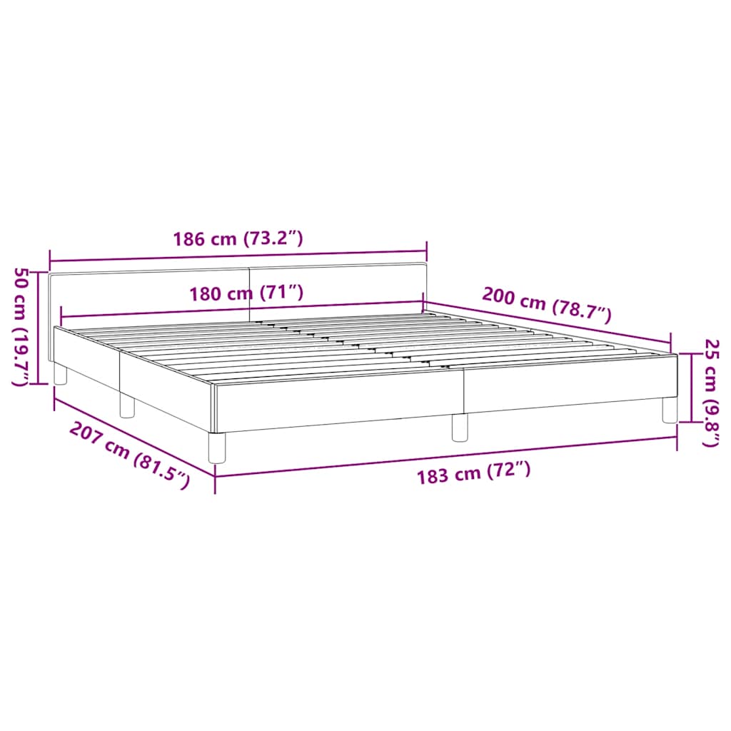 sengeramme uden madras 180x200 cm stof sort