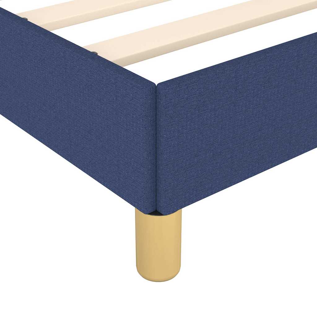 Sengeramme med hovedgærde uden madras Blå 180x200 cm Stof