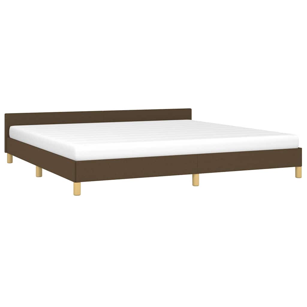 sengeramme uden madras 200x200 cm stof mørkebrun