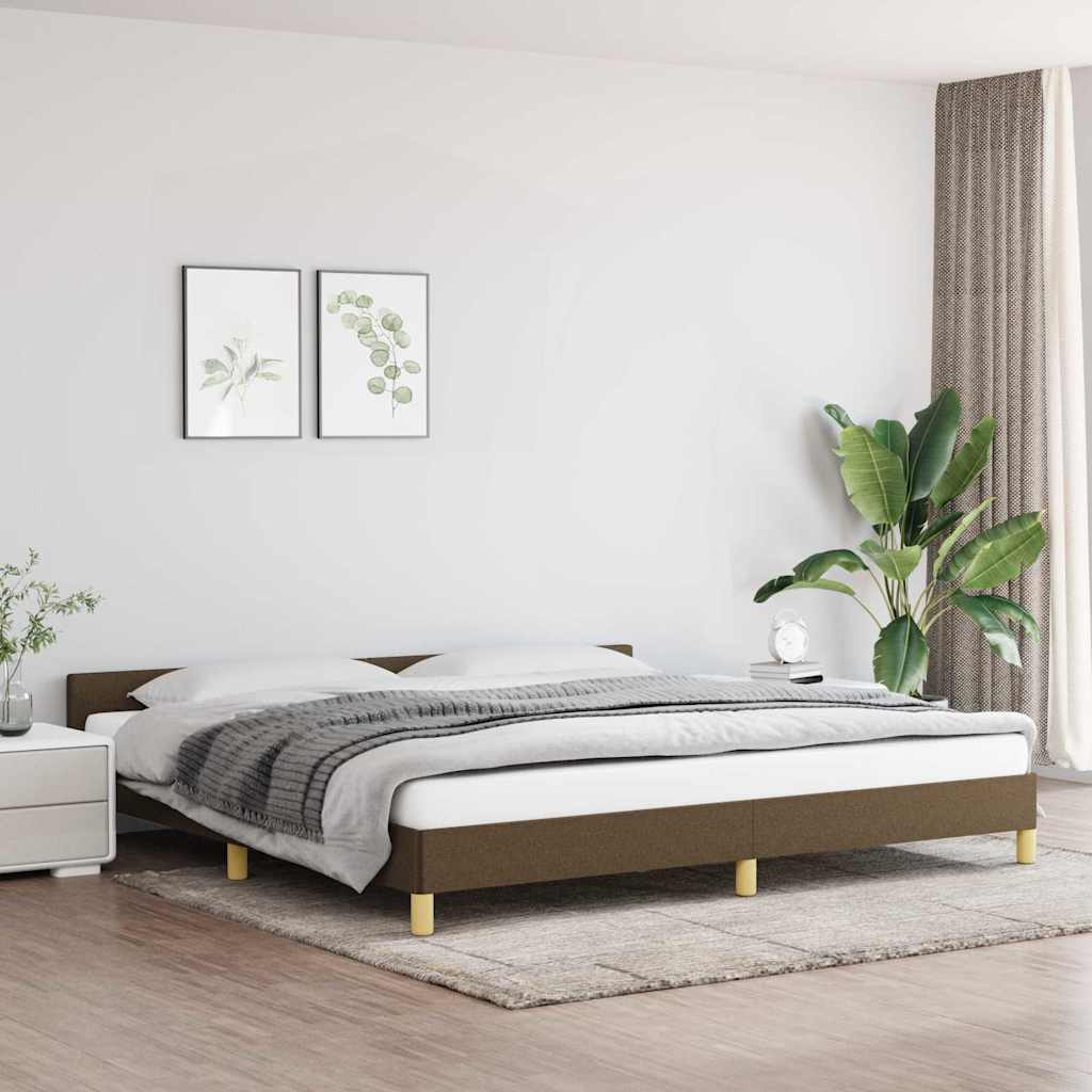 sengeramme uden madras 200x200 cm stof mørkebrun