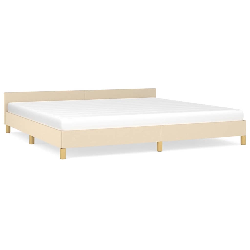 sengeramme uden madras 200x200 cm stof cremefarvet