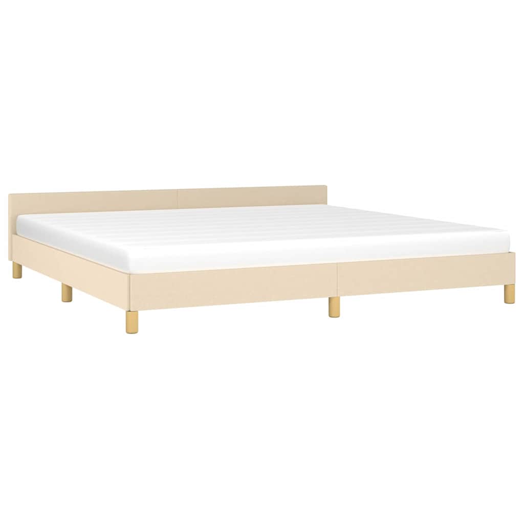 sengeramme uden madras 200x200 cm stof cremefarvet