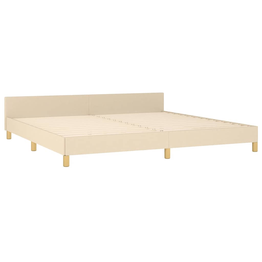 sengeramme uden madras 200x200 cm stof cremefarvet