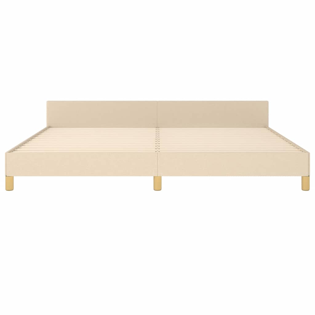 sengeramme uden madras 200x200 cm stof cremefarvet