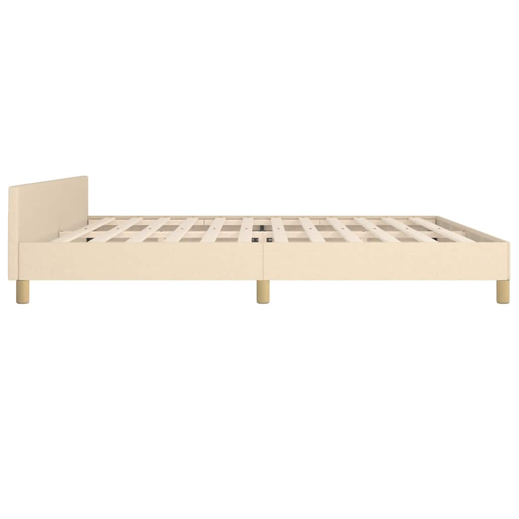 sengeramme uden madras 200x200 cm stof cremefarvet