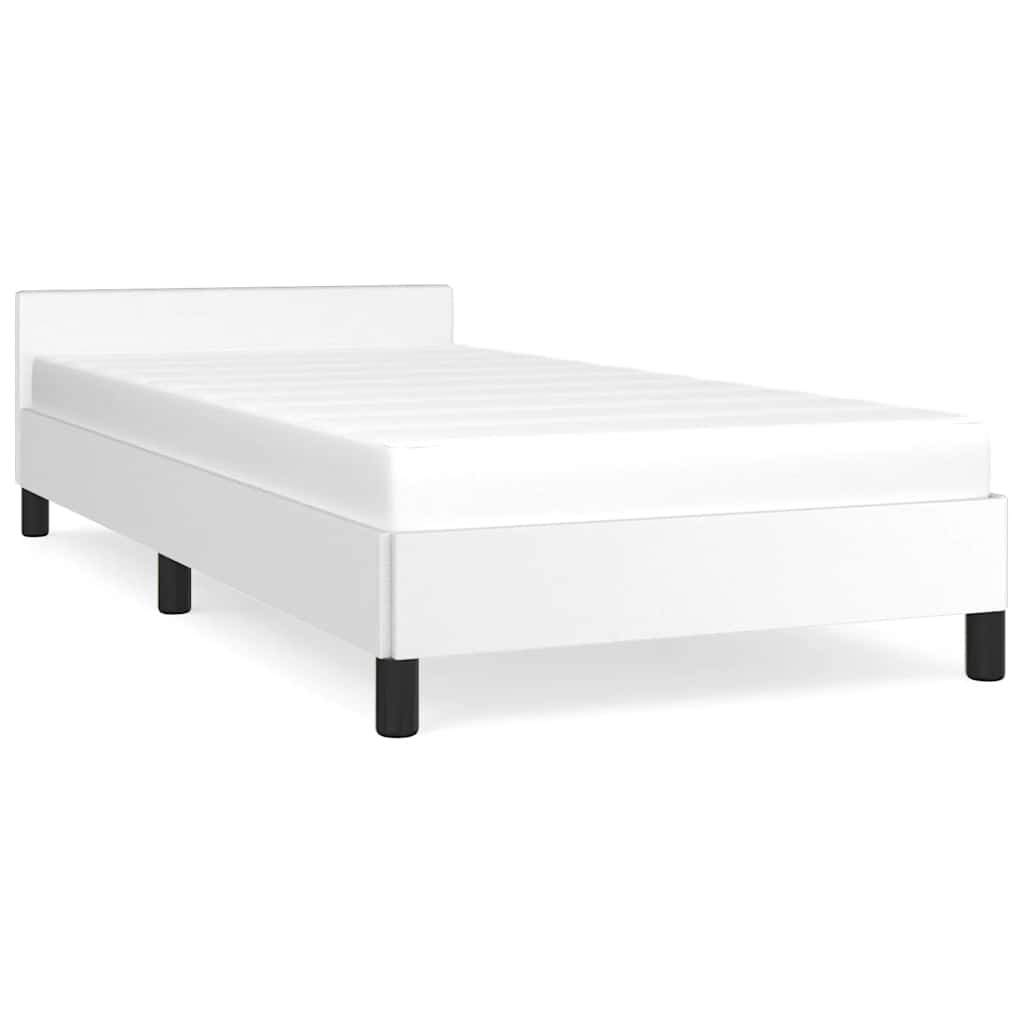 Sengeramme med hovedgærde uden madras Hvid 80x200 cm