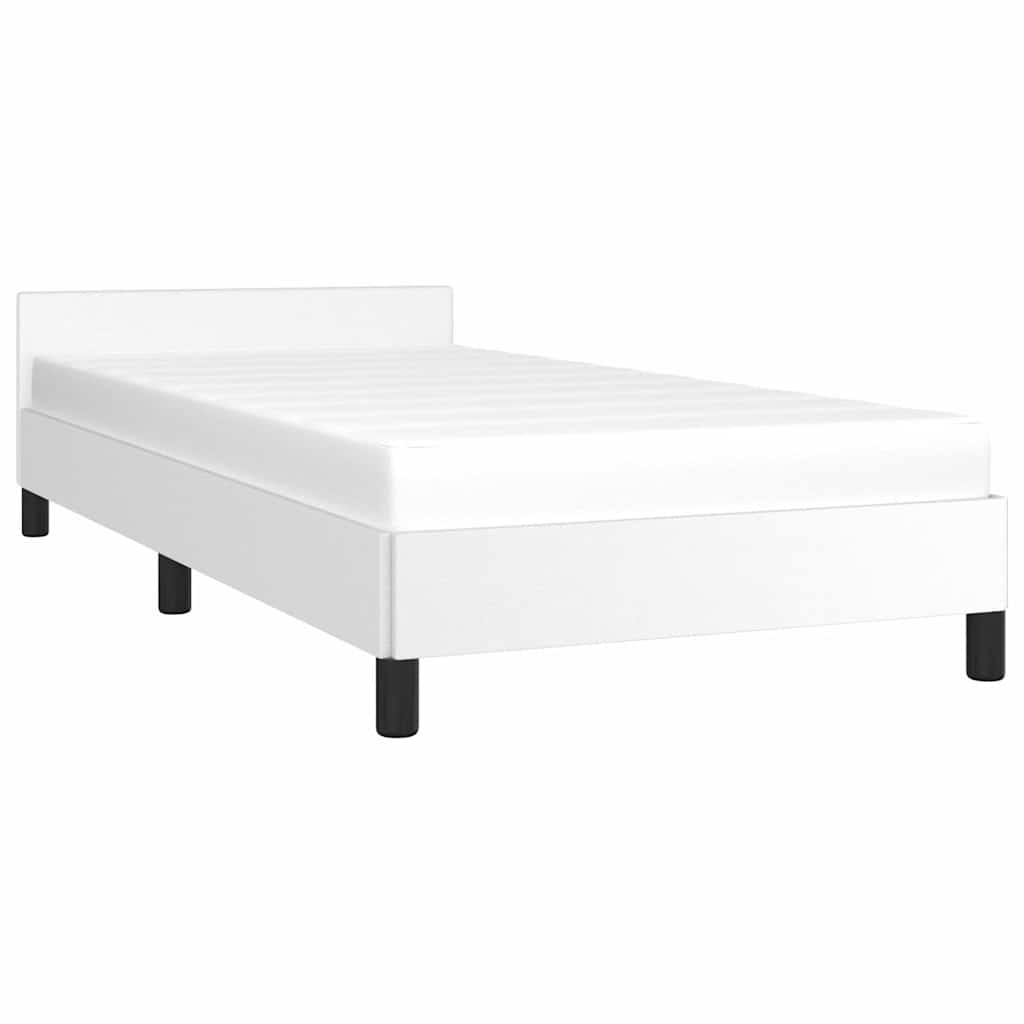 Sengeramme med hovedgærde uden madras Hvid 80x200 cm