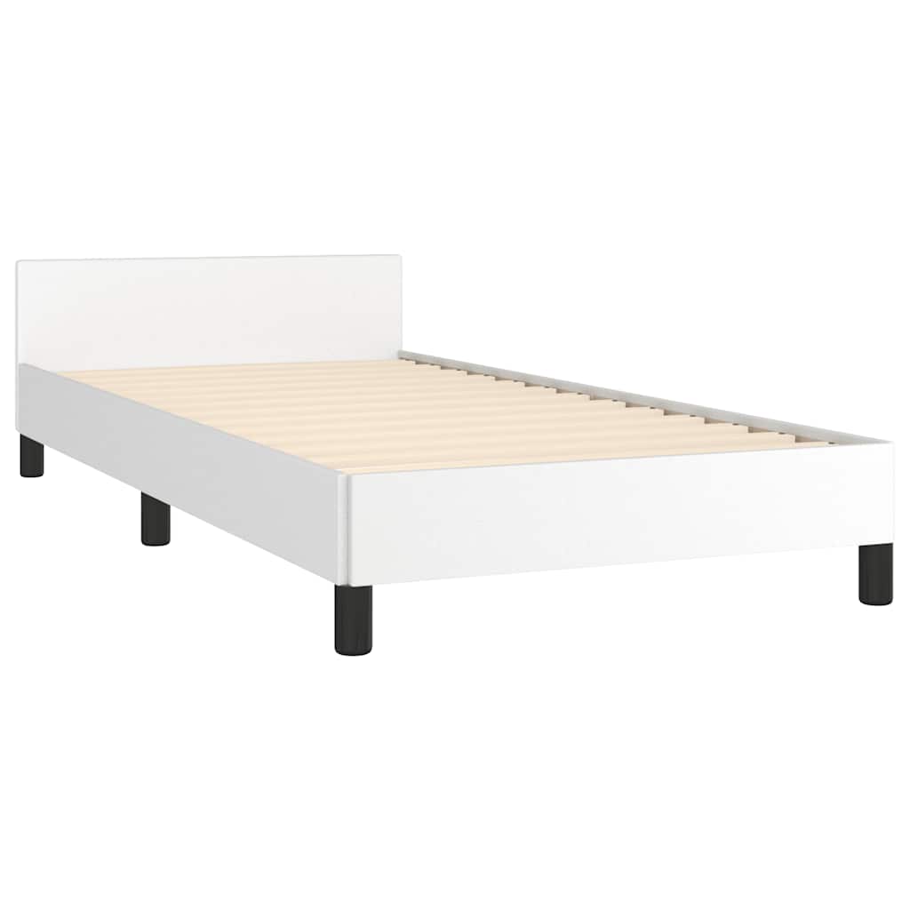 Sengeramme med hovedgærde uden madras Hvid 80x200 cm
