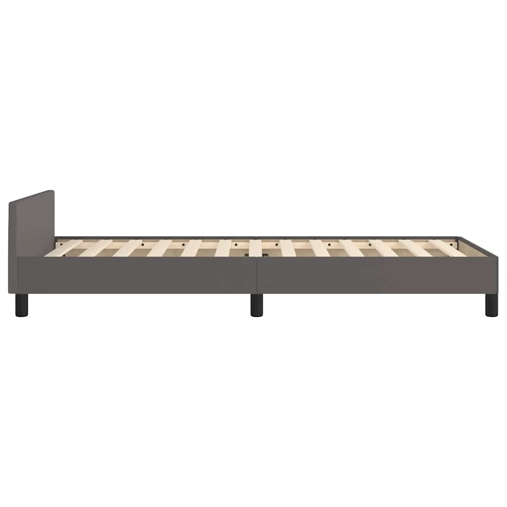 Sengeramme med hovedgærde uden madras Grå 80x200 cm