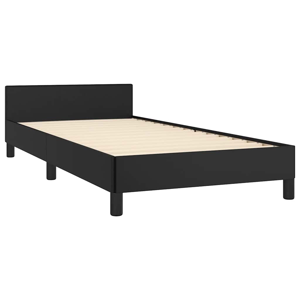 Sengeramme med hovedgærde uden madras Sort 90x190 cm