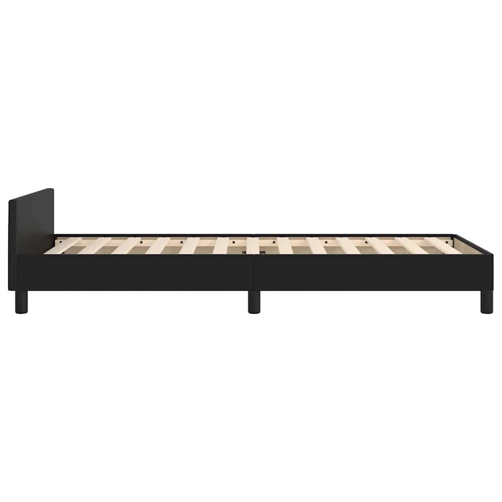 Sengeramme med hovedgærde uden madras Sort 90x190 cm