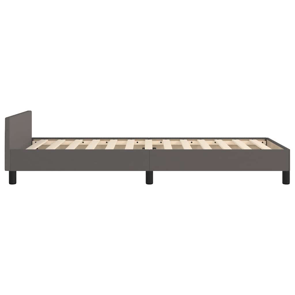 Sengeramme med hovedgærde uden madras Grå 90x190 cm