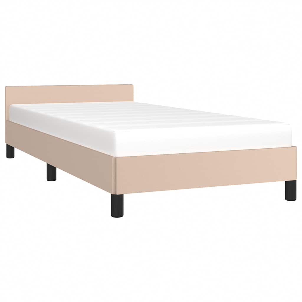 Sengeramme med hovedgærde uden madras Cappuccino 90x190 cm