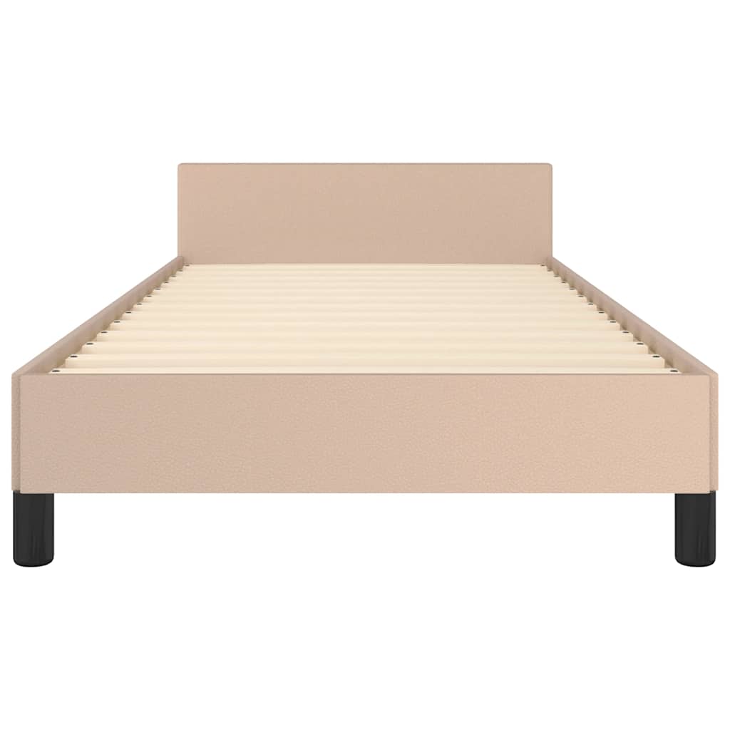 Sengeramme med hovedgærde uden madras Cappuccino 90x190 cm