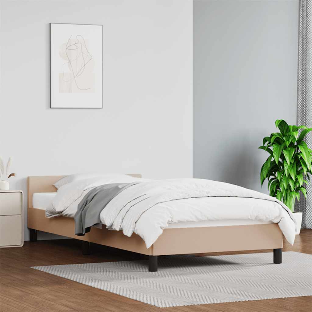 Sengeramme med hovedgærde uden madras Cappuccino 90x190 cm