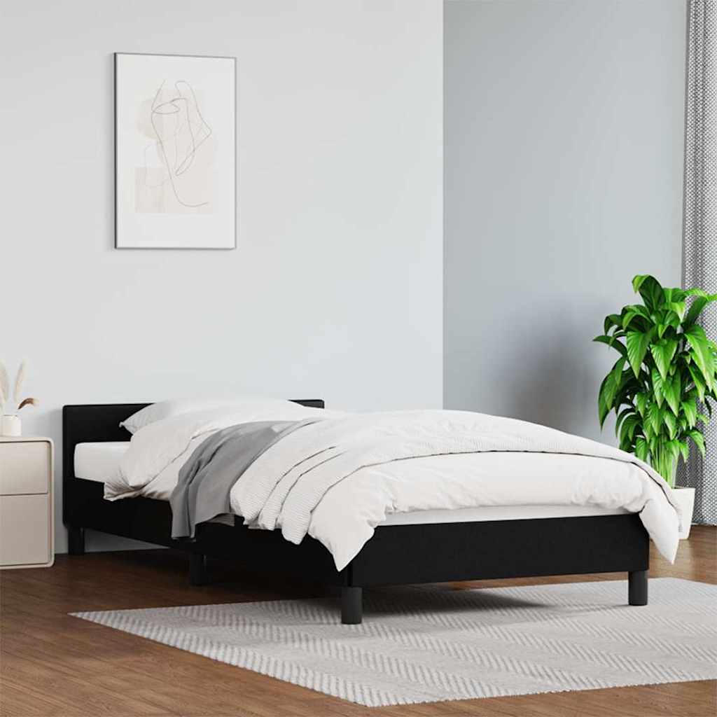 Sengeramme med hovedgærde uden madras Sort 90x200 cm