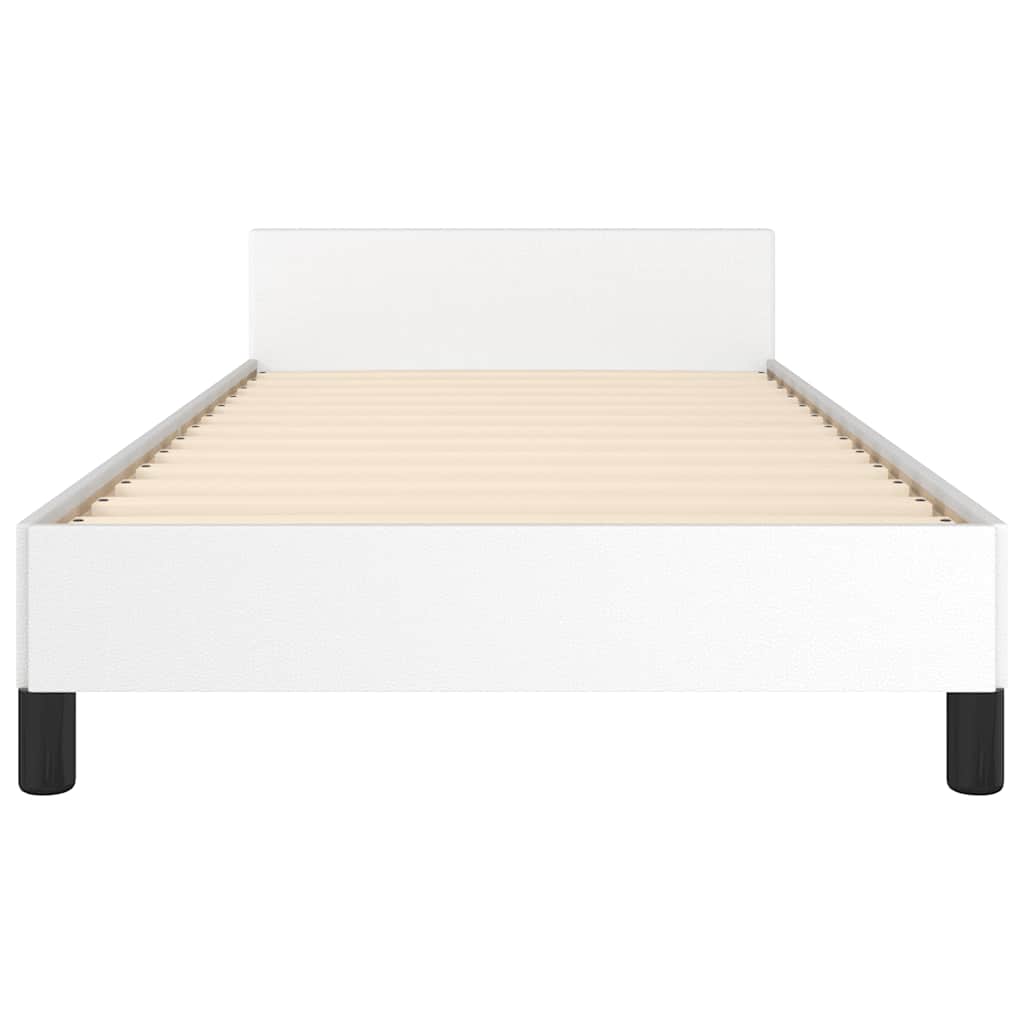 Sengeramme med hovedgærde uden madras Hvid 90x200 cm