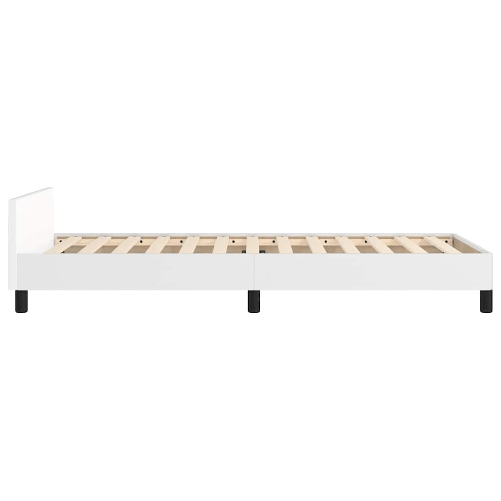 Sengeramme med hovedgærde uden madras Hvid 90x200 cm