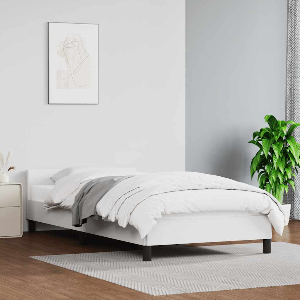 Sengeramme med hovedgærde uden madras Hvid 90x200 cm