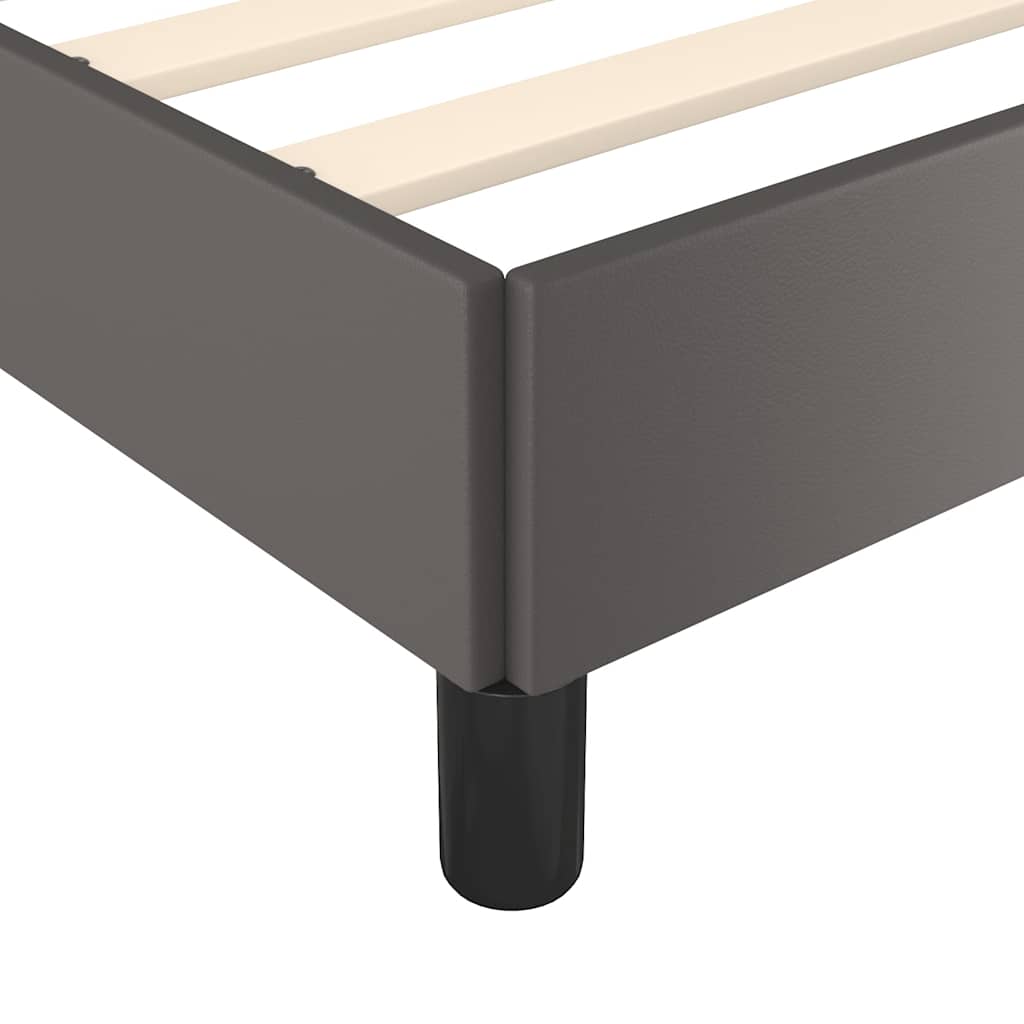 Sengeramme med hovedgærde uden madras Grå 90x200 cm