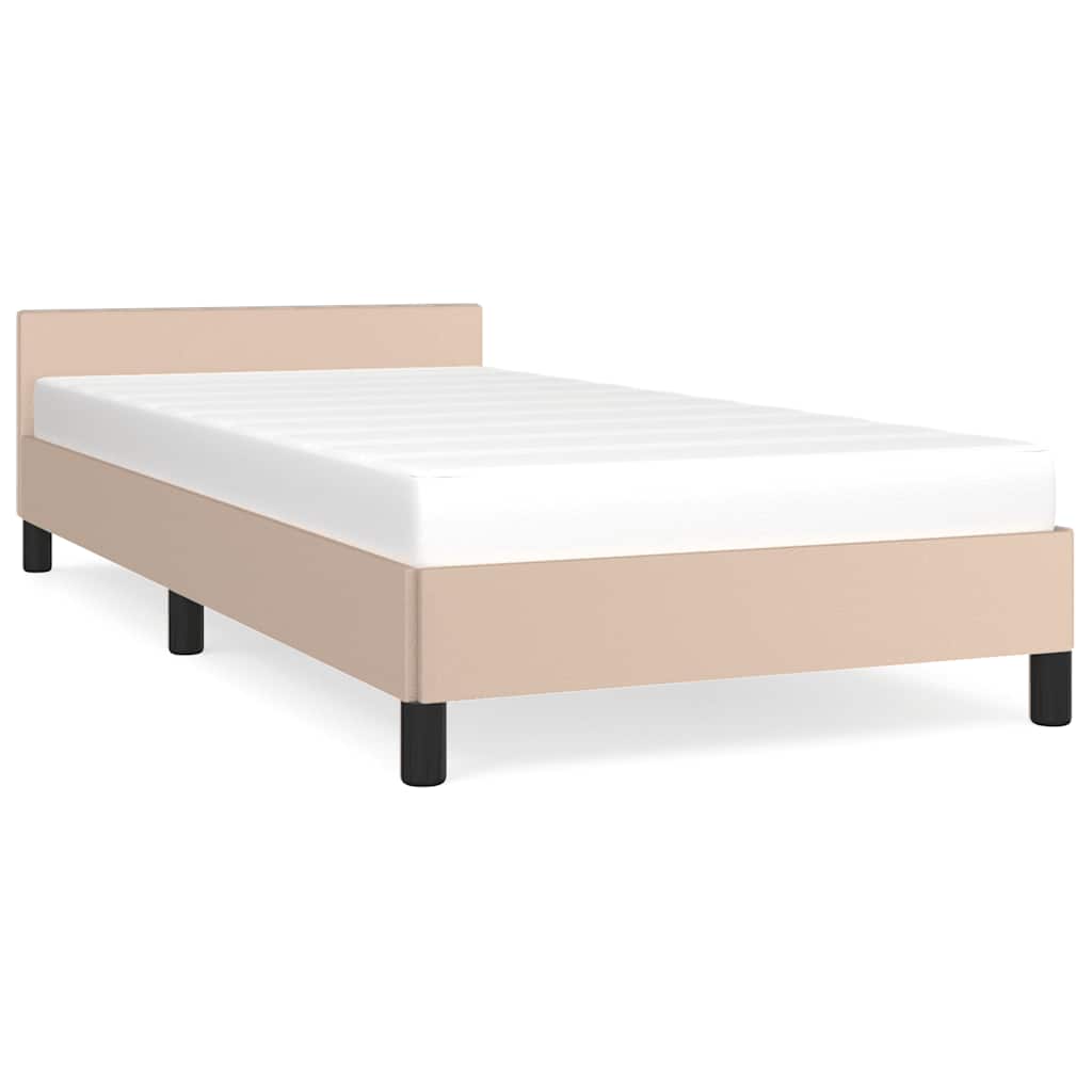 Sengeramme med hovedgærde uden madras Cappuccino 90x200 cm