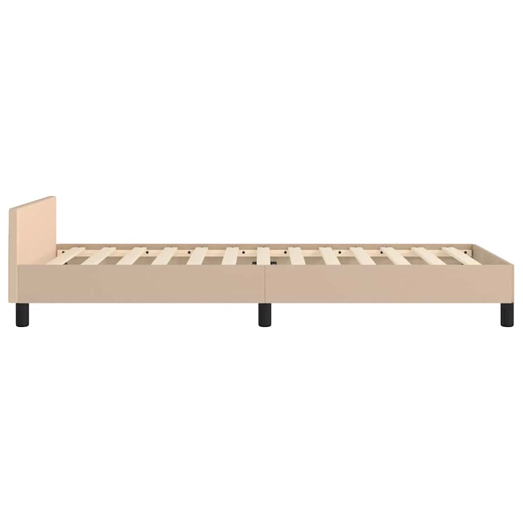 Sengeramme med hovedgærde uden madras Cappuccino 90x200 cm