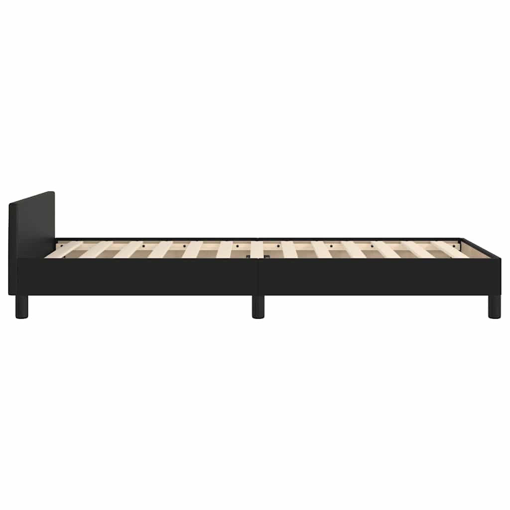 Sengeramme med hovedgærde uden madras Sort 100x200 cm