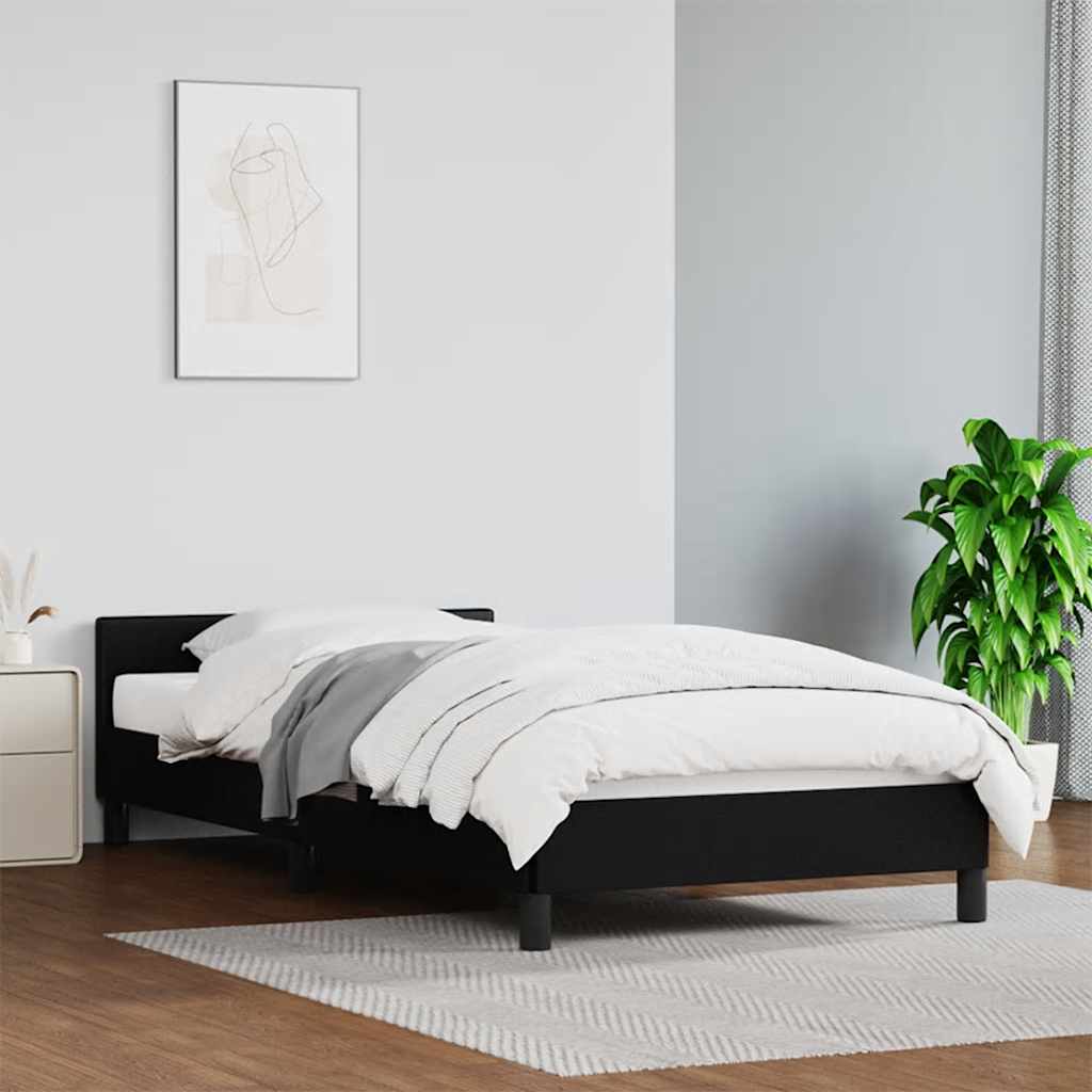 Sengeramme med hovedgærde uden madras Sort 100x200 cm
