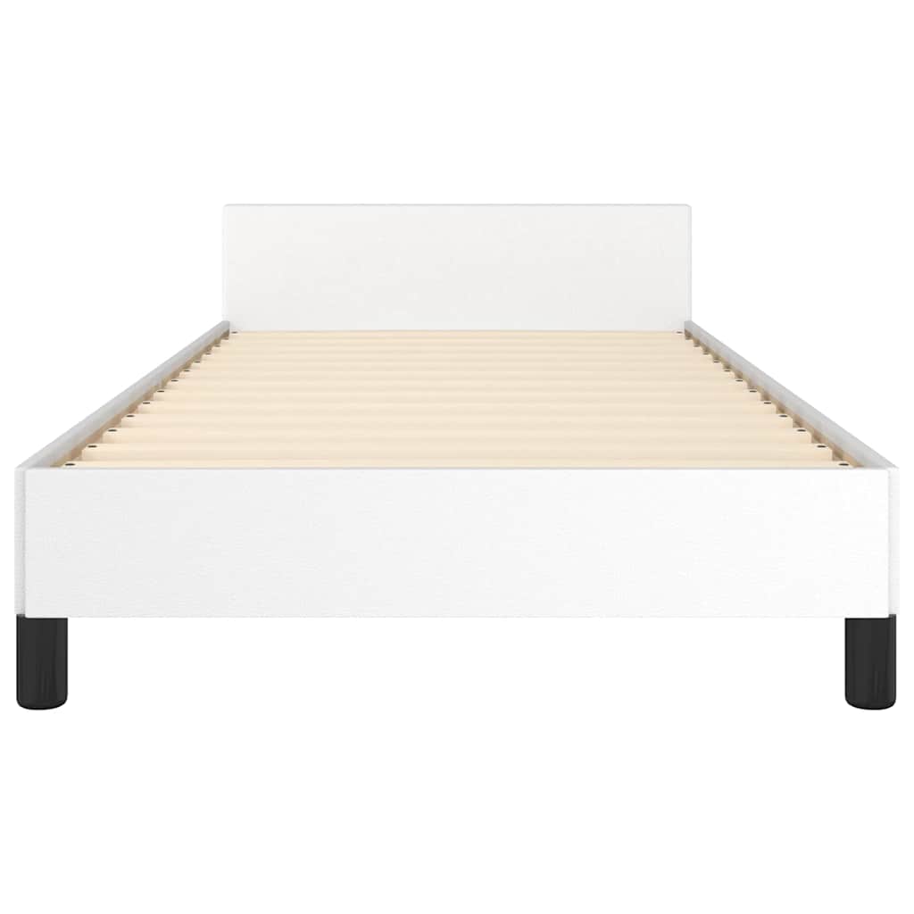 Sengeramme med hovedgærde uden madras Hvid 100x200 cm