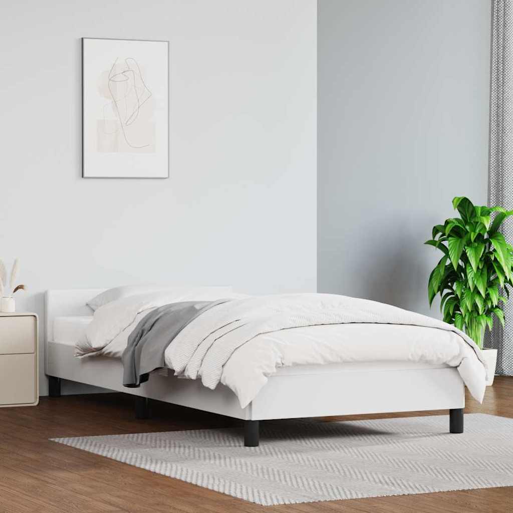 Sengeramme med hovedgærde uden madras Hvid 100x200 cm