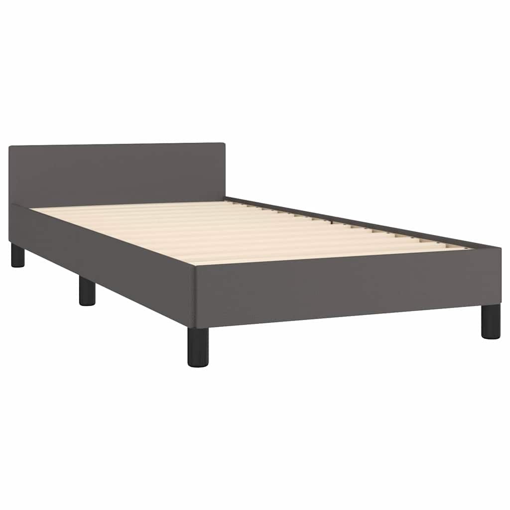 Sengeramme med hovedgærde uden madras Grå 100x200 cm
